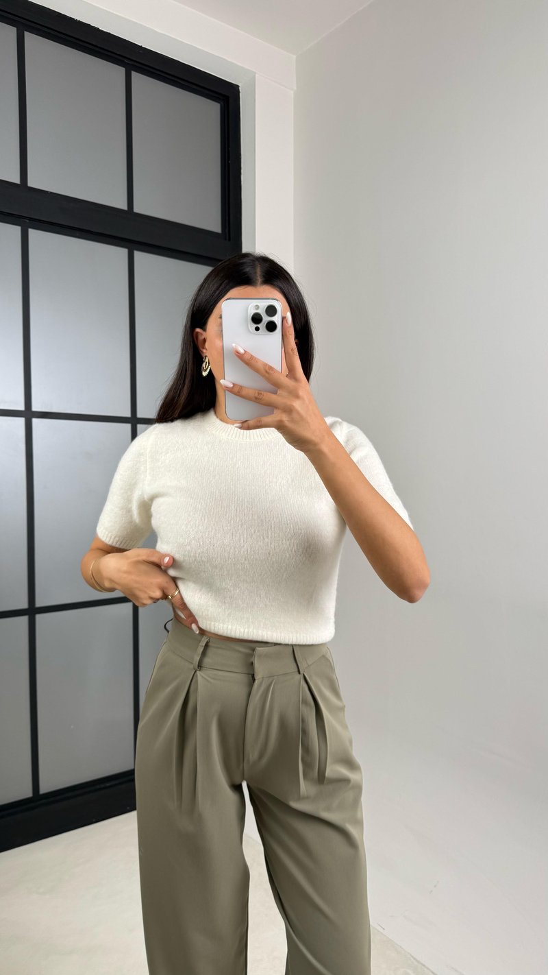 Yeşil Cepli Kumaş Pantolon GAUS-00544