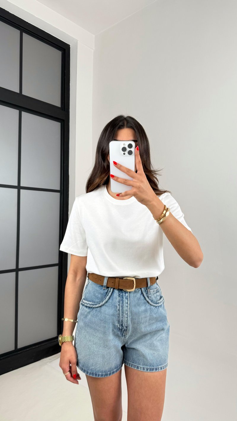Beyaz MD Muadil Kısa Kol Tshirt Gaus00480