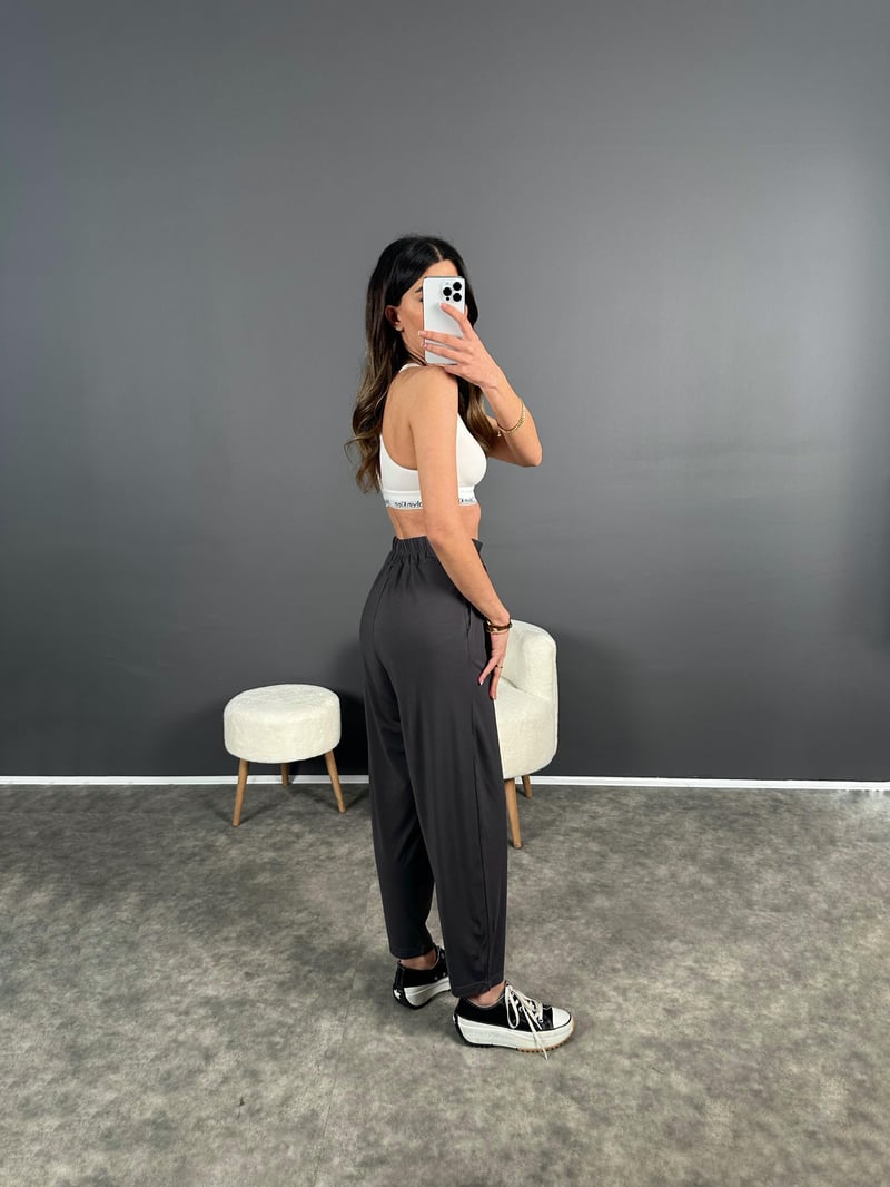 Tanya Füme Yazlık Modal Kumaş Harem Pantolon