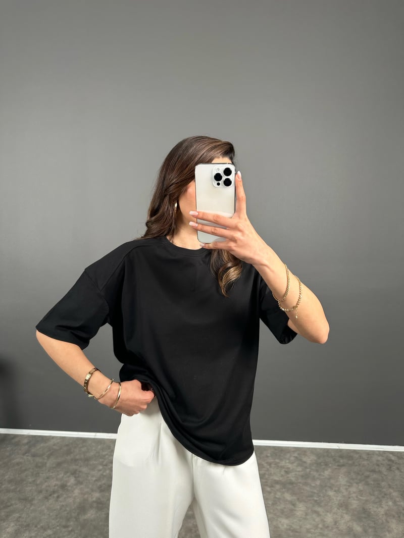 Canna Siyah Oversize Tshirt
