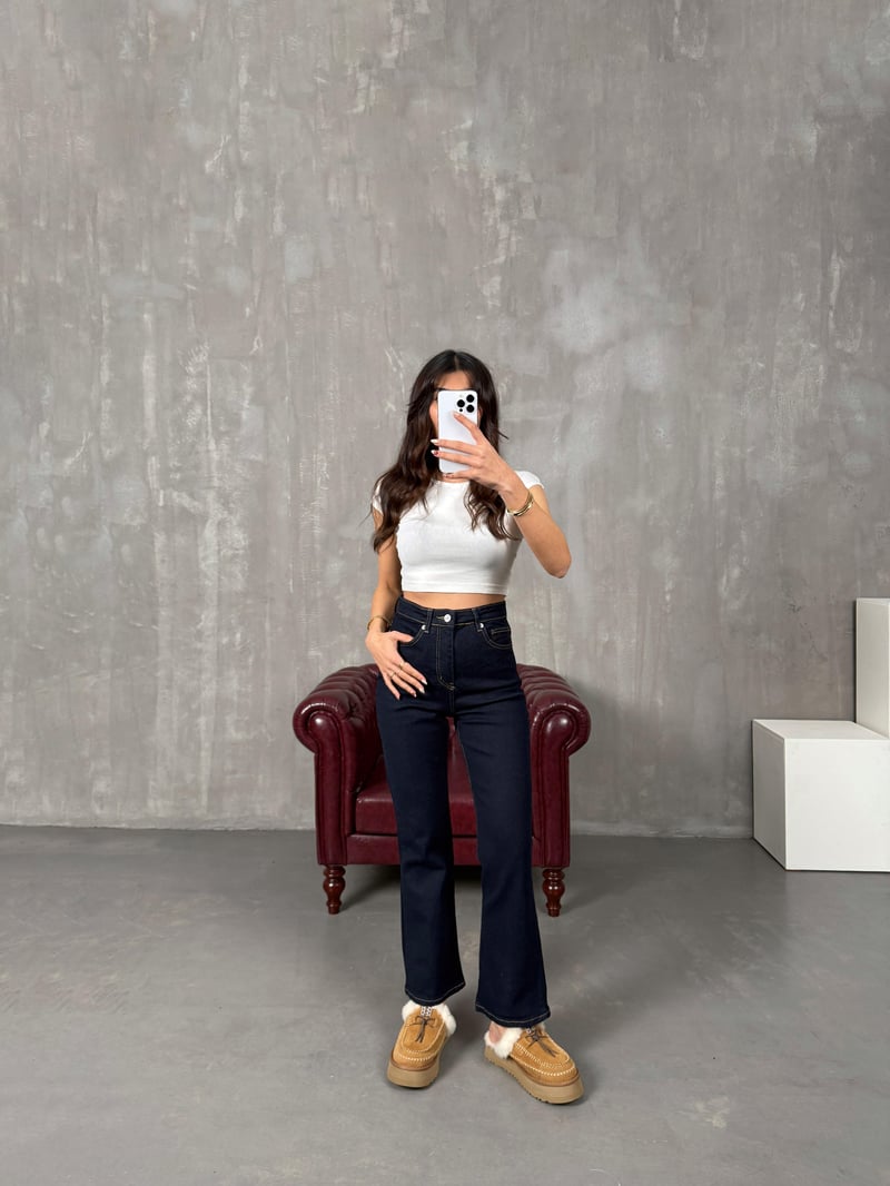 Shake Koyu Lacivert CS Muadil Flare Jean