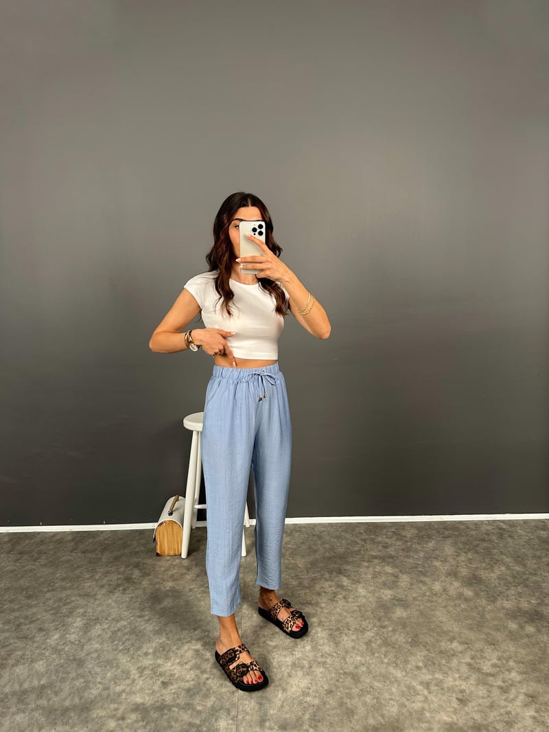 Solvit Açık Mavi Havuç Model Rahat Pantolon
