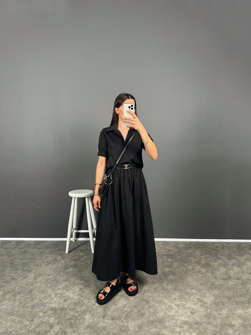Fleur Siyah Zr Model Etek Bluz Takım