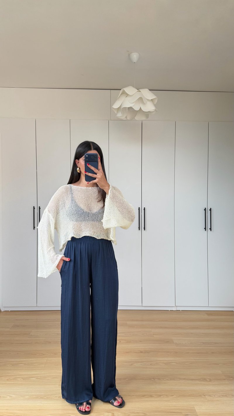Lacivert Beli Lastikli Yumuşak Dokulu Premium Pantolon GAUS-01575