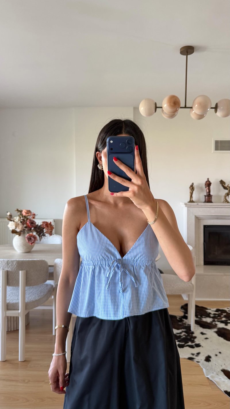 Mavi Ekoseli Bluz GAUS-01599