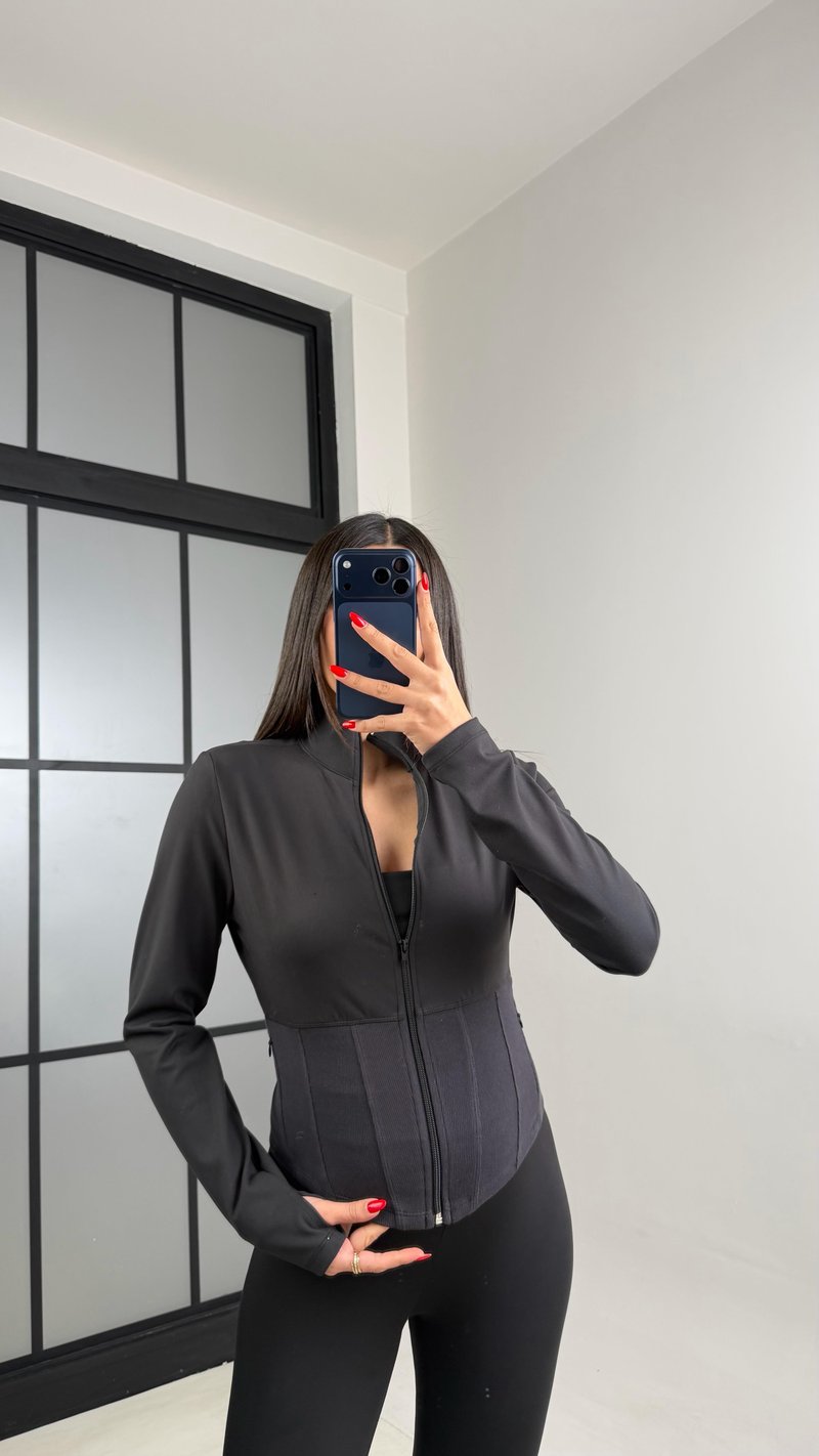Siyah Korse Detaylı Muadil Hırka GAUS-00961