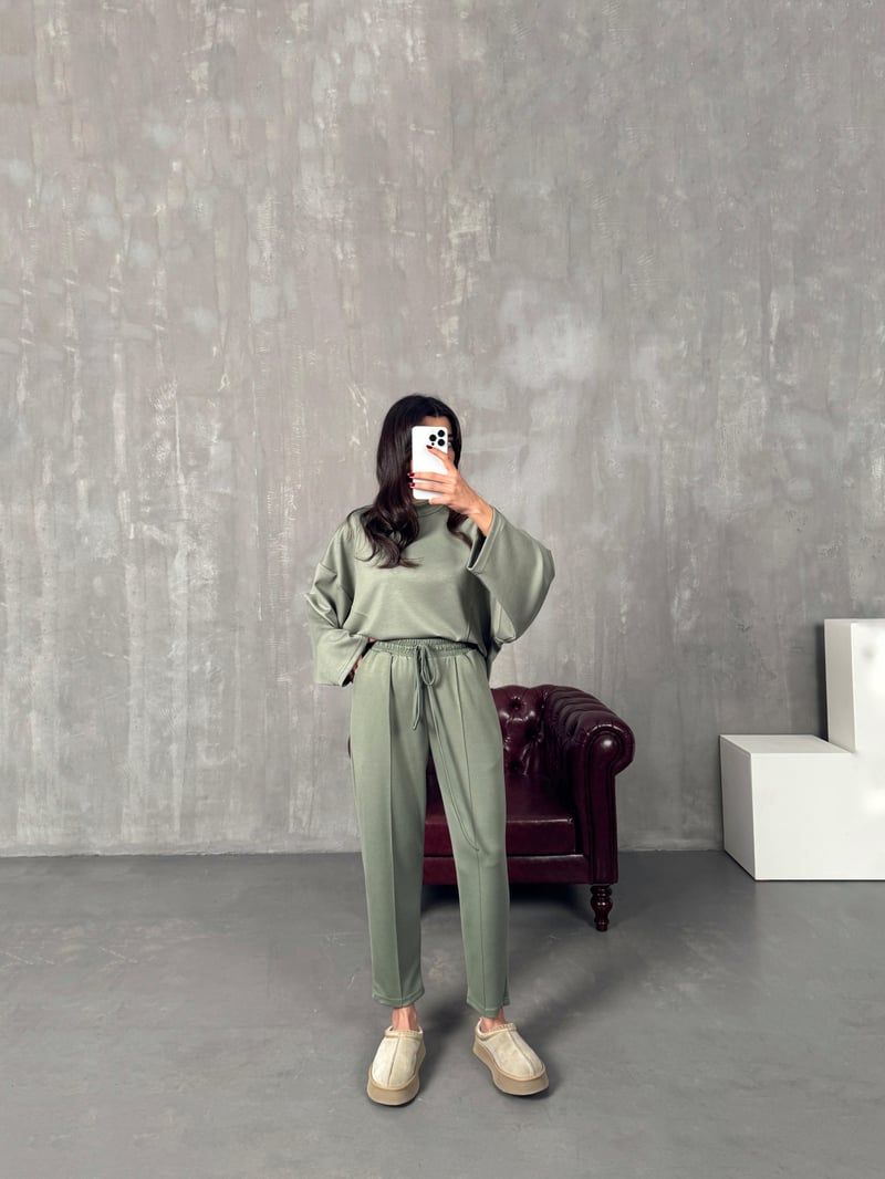 Wax Yeşil Modal Kumaş Takım