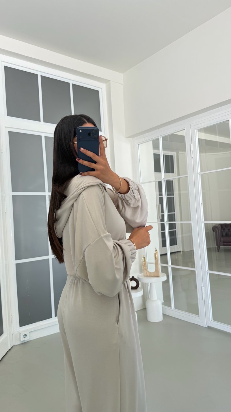 Taş Kapüşonlu Hırka Beli Lastikli Pantolon İkili Takım GAUS-01901