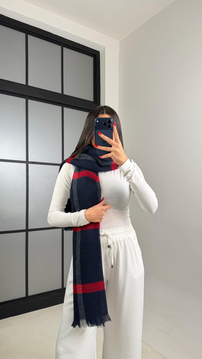 Lacivert Yumuşak Dokulu Atkı GAUS-00946