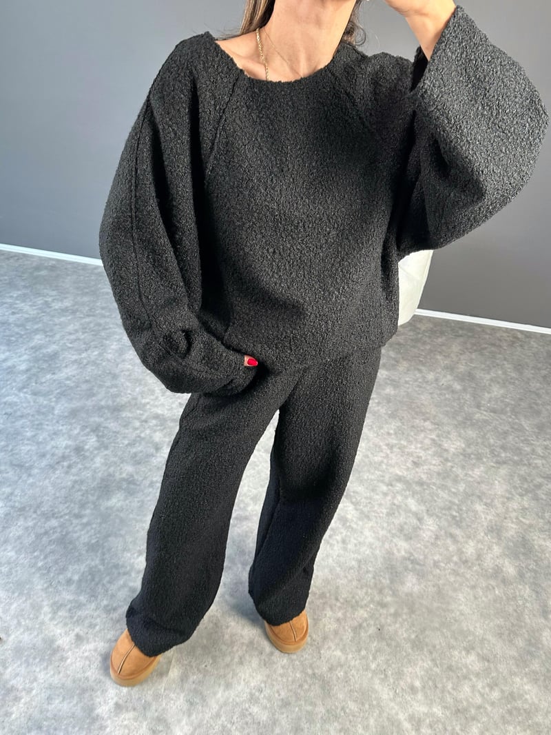 Kylie Siyah Teddy Buklet İkili Takım