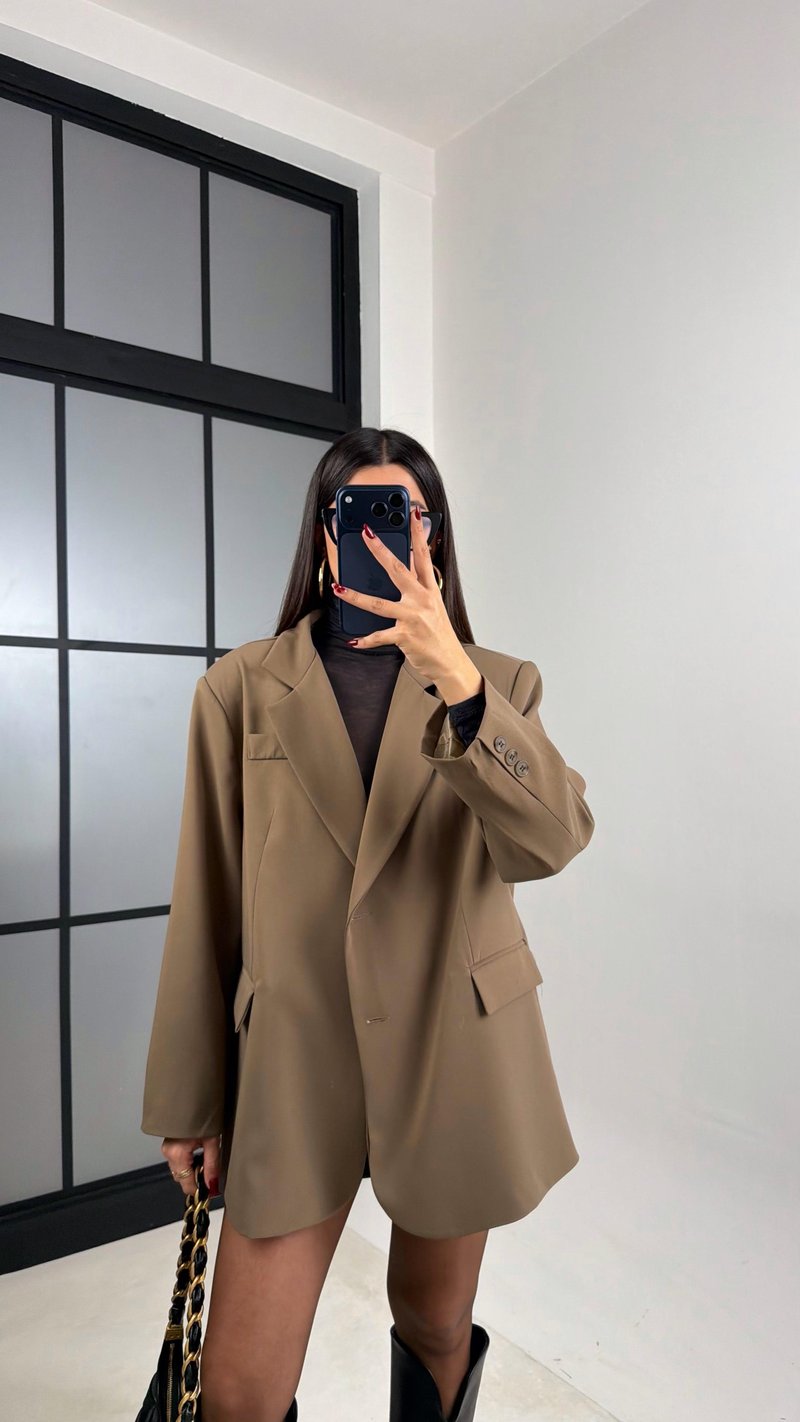 Vizon Astarlı Vatkalı Blazer Ceket GAUS-00610