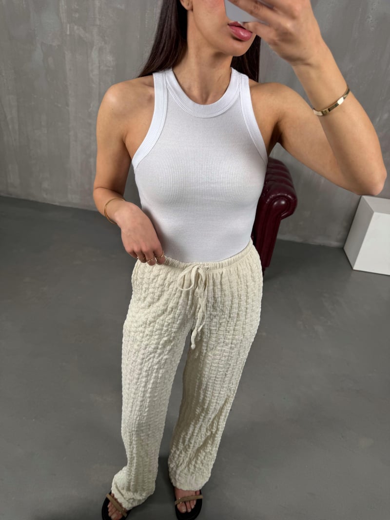 Krem Bürümcük Pantolon Gaus00067