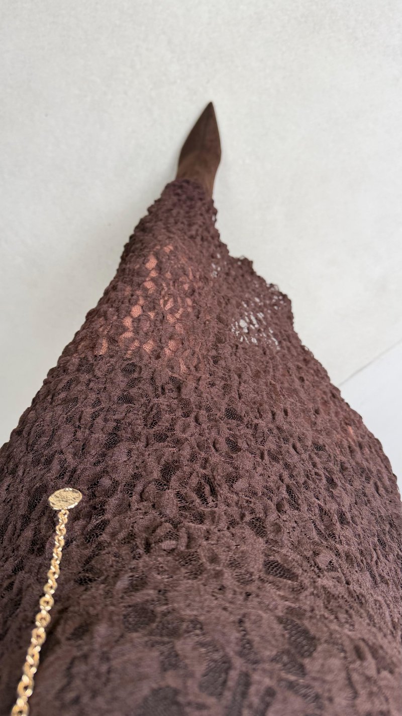 Acı Kahve Astarlı Dantel Etek GAUS-01085