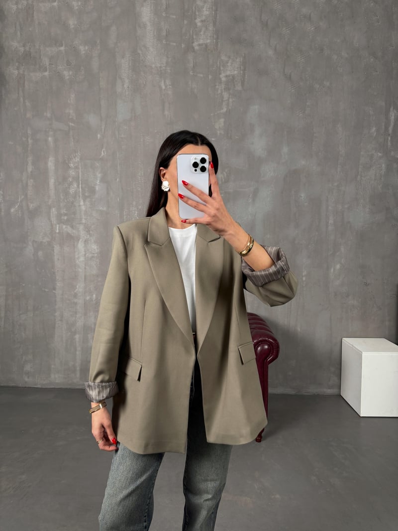Vena Haki Astarlı Vatkalı Blazer Ceket