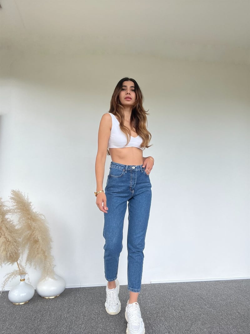 Dark Blue Mom Jean