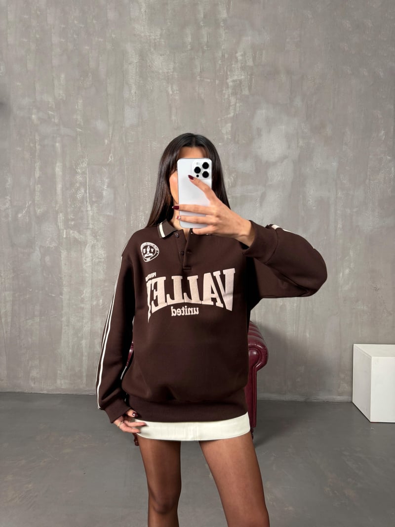 Juste Acı Kahve Yazı Baskılı Sweat