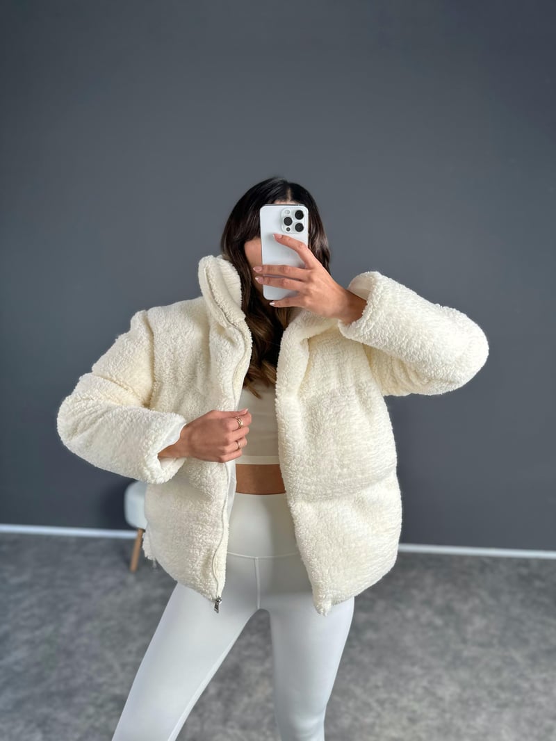 Liss Ecru Teddy Coat