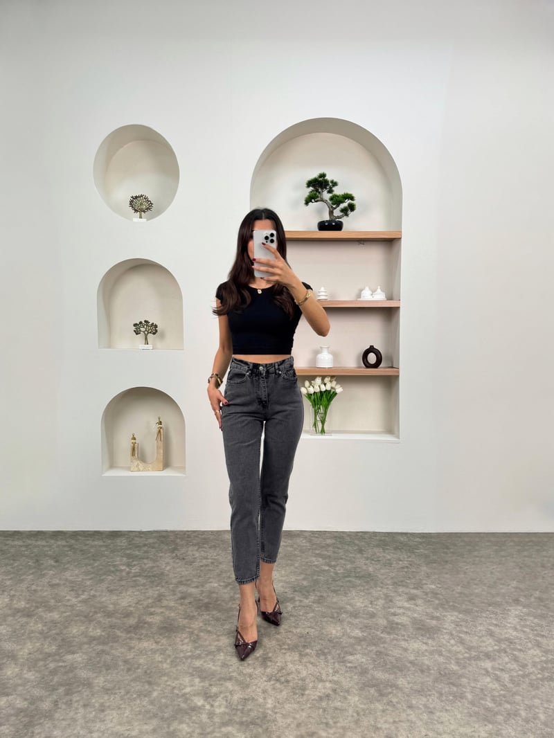 Terra  Füme Yıkamalı Mom Jean