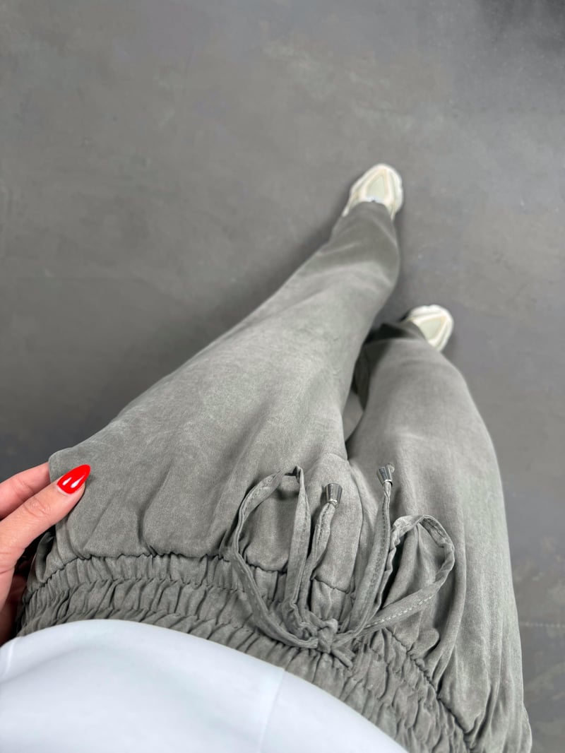 Haki Beli Lastikli MD Muadil Tensel Pantolon Gaus00190