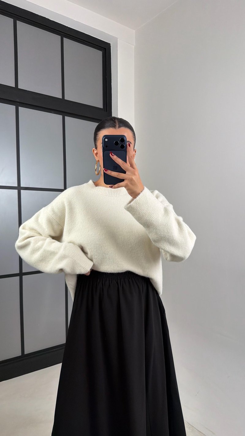 Siyah Beli Lastikli Cepli Tencel Etek GAUS-00670