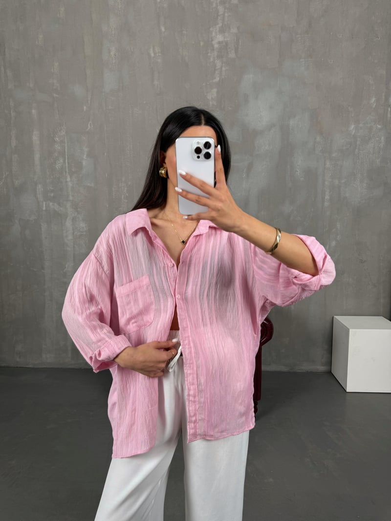 Pembe Salaş Gömlek Gaus00074