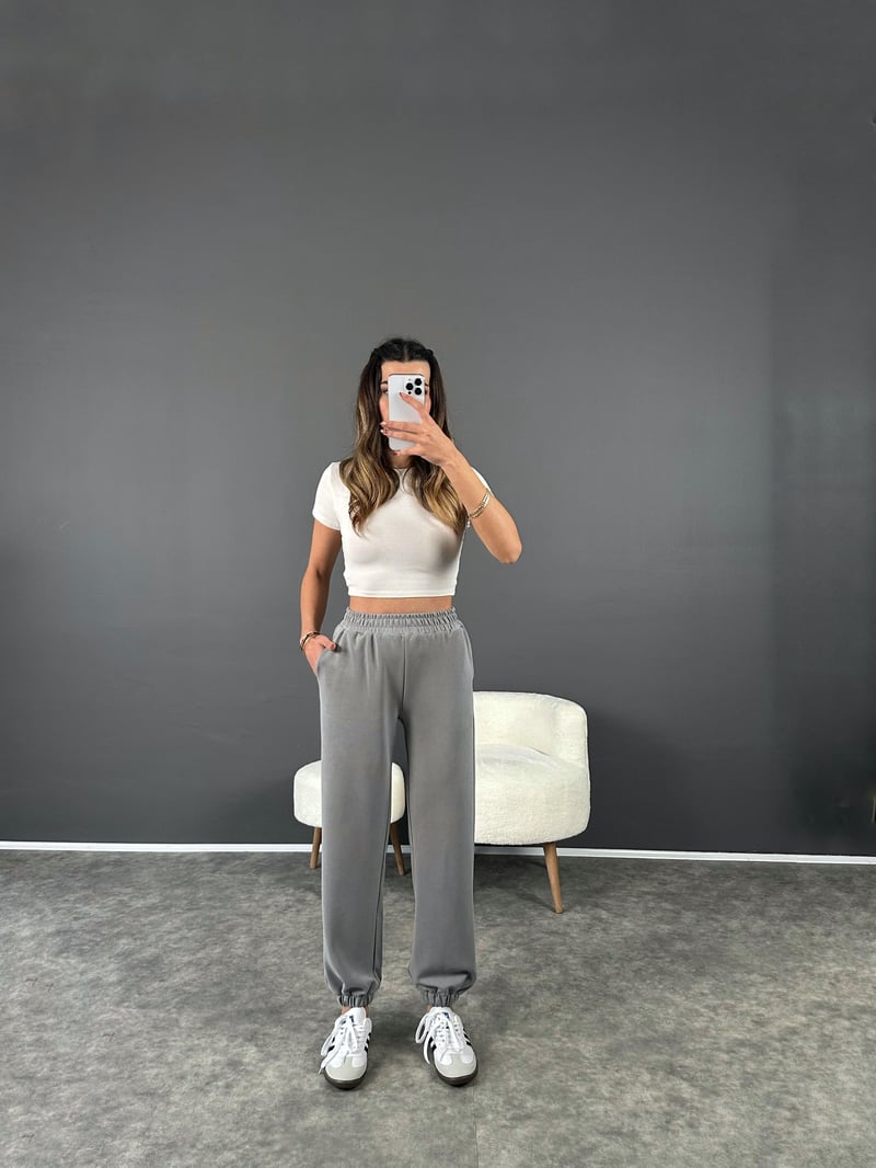 Gri Oysh Modal Jogger Pantolon