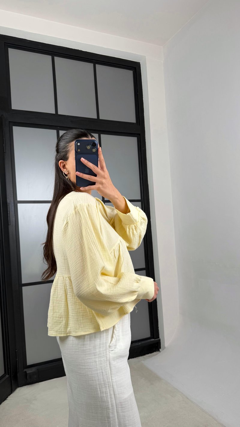 Sarı Müslin Bluz GAUS-01368
