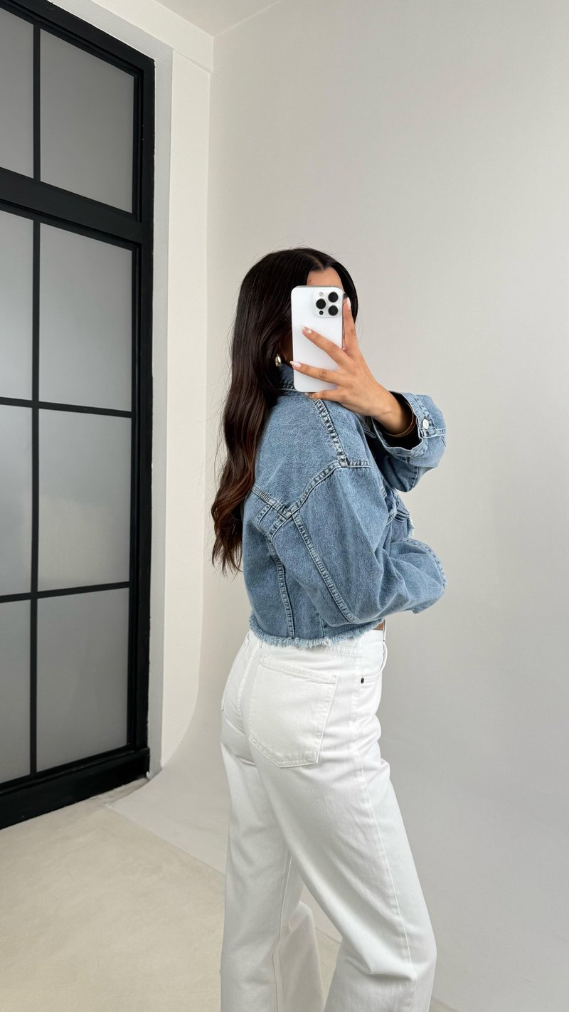 Beyaz ZR Model Straight Jean GAUS-0079