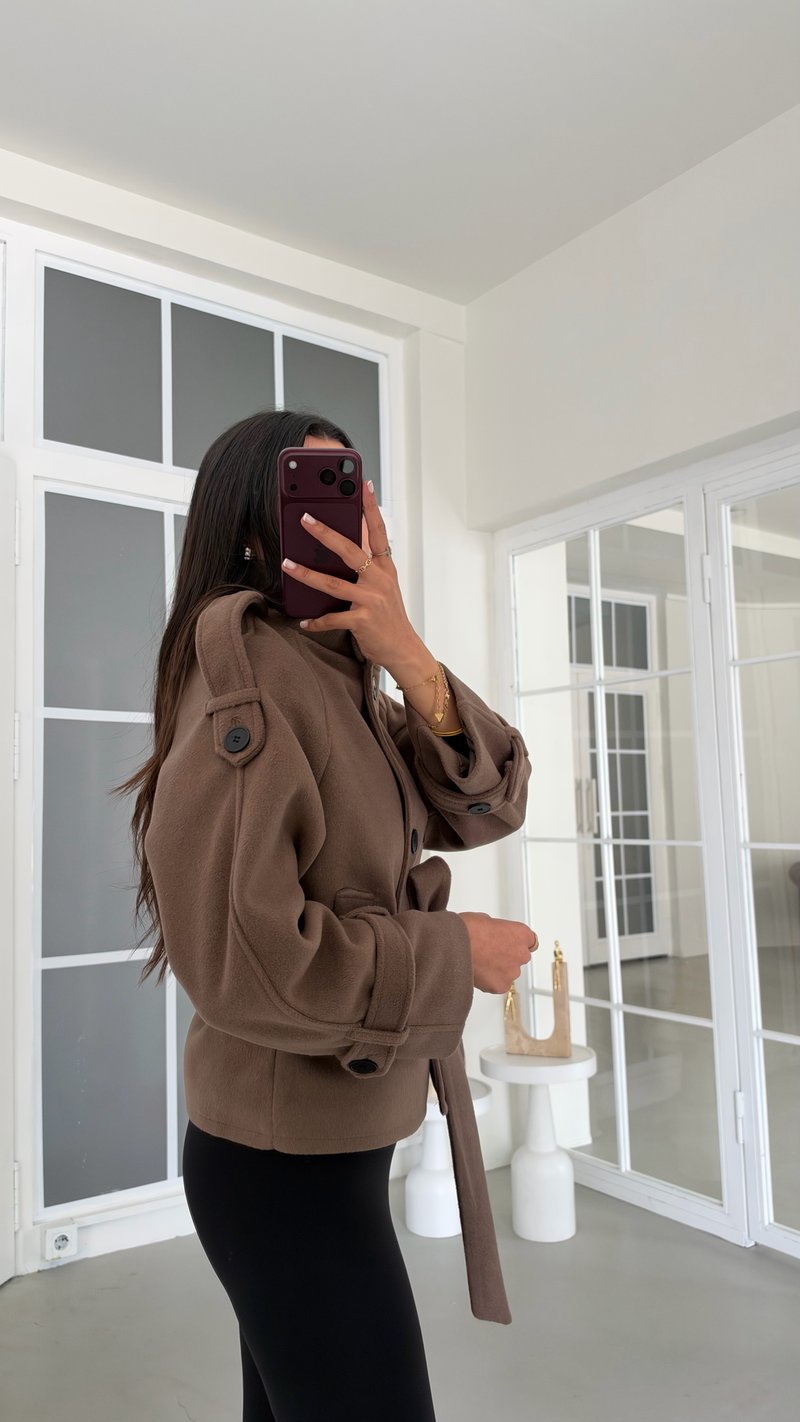 Kahve Dik Yaka MD Muadil Astarlı Kaban GAUS-02366