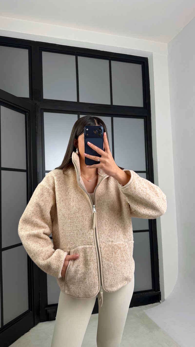 Bej Cepli Polar Hırka GAUS-01177