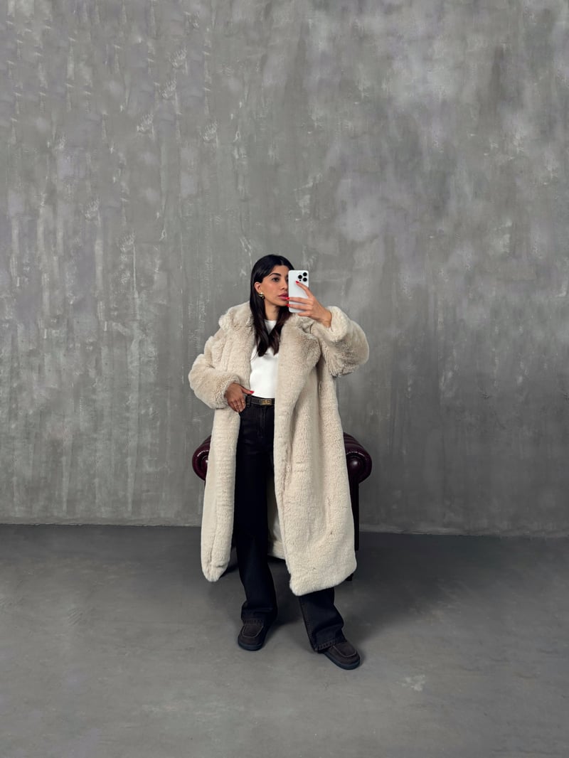 Wody Taş Astarlı Premium Kürk Kaban 