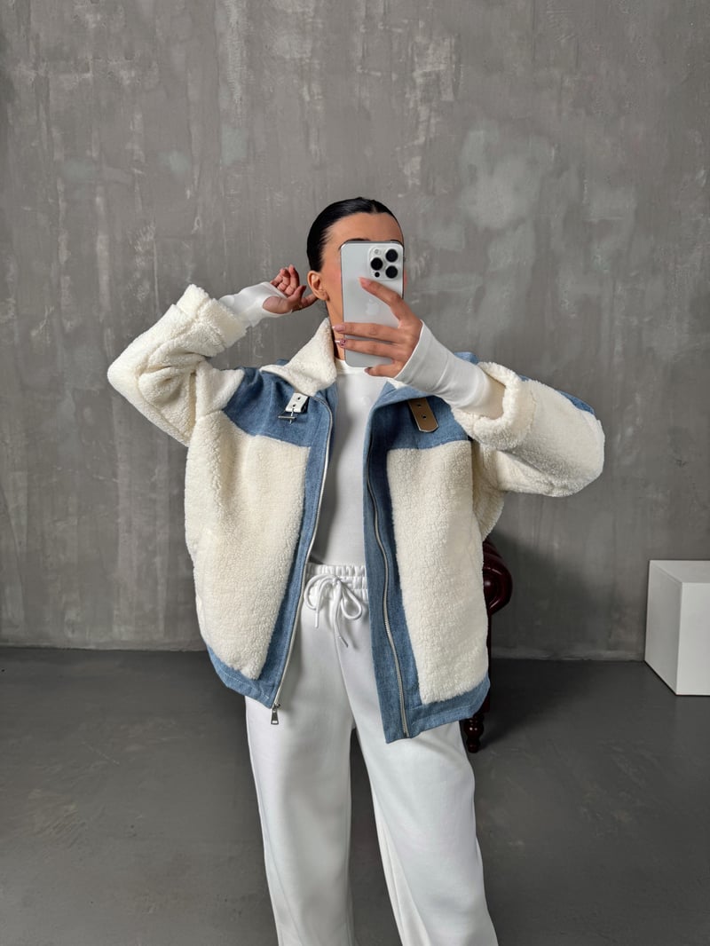 Thedor Denim Peluş Ceket