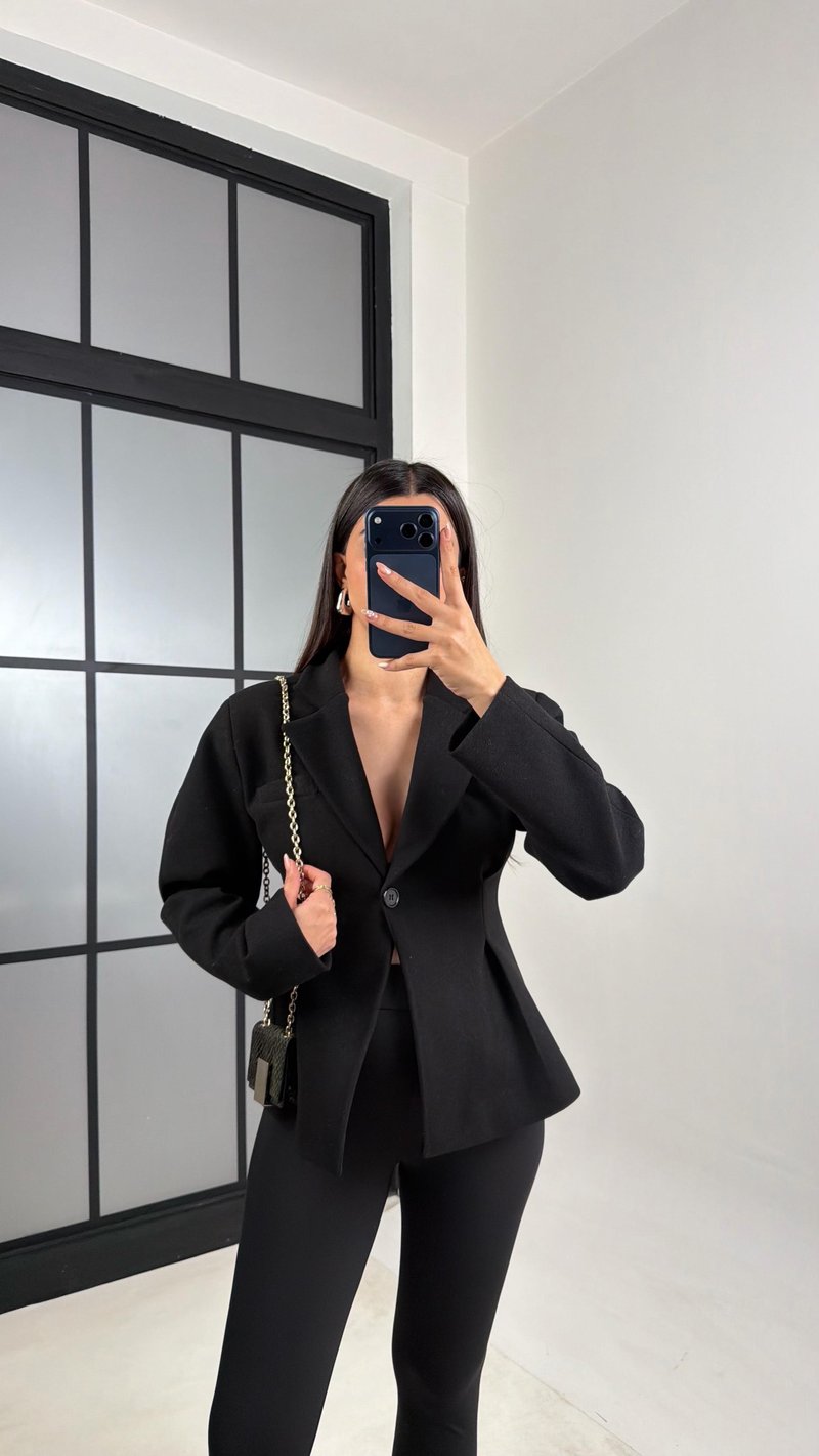 Siyah Astarlı Tasarım Premium Kaşe Ceket GAUS-00773