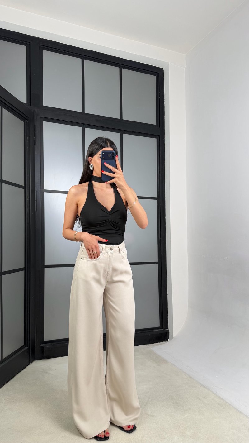 Taş Geniş Paça Denim Tencel Pantolon GAUS-01570
