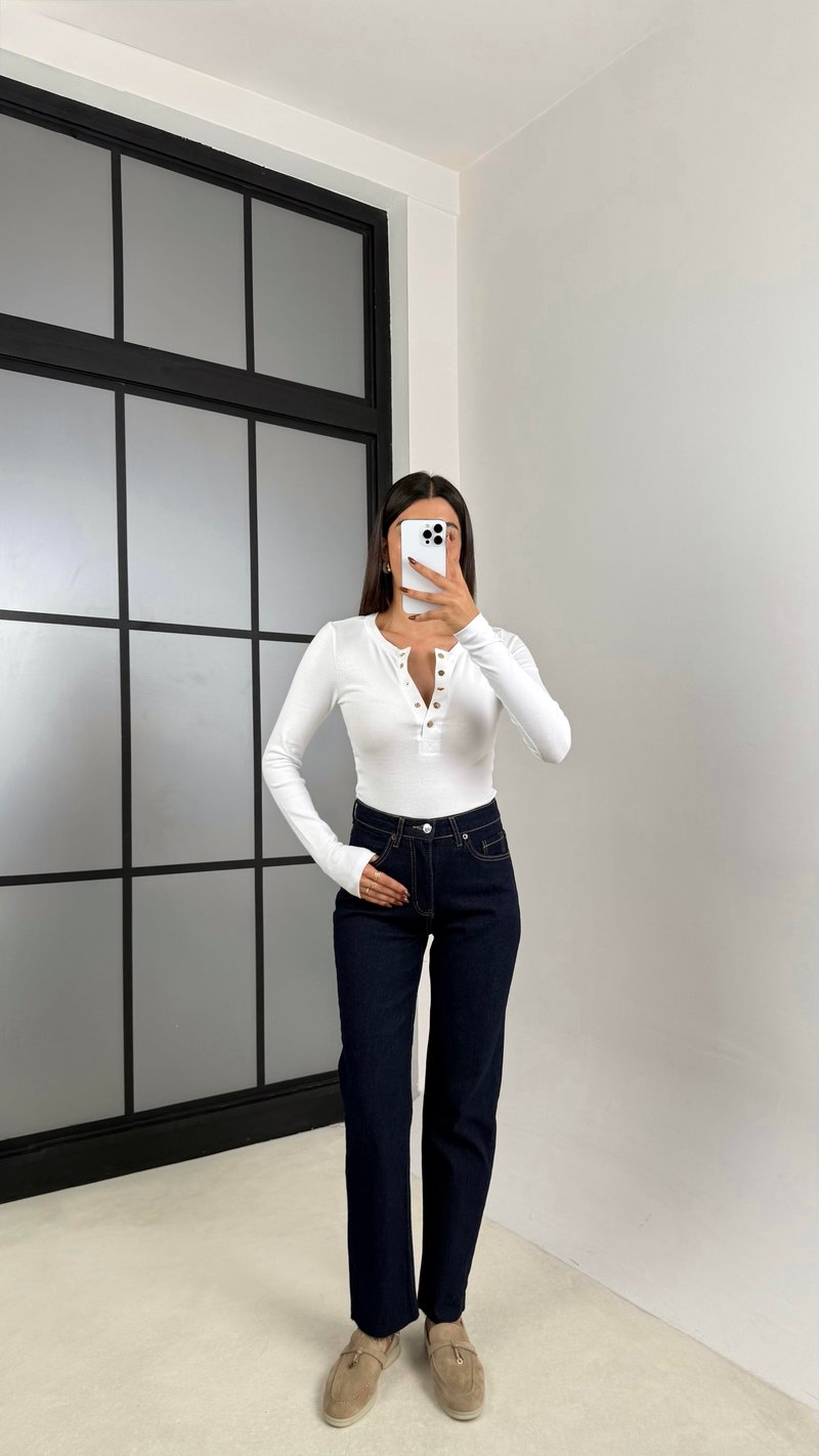 Lacivert ZR Model Kesik Paça Jean GAUS-00173