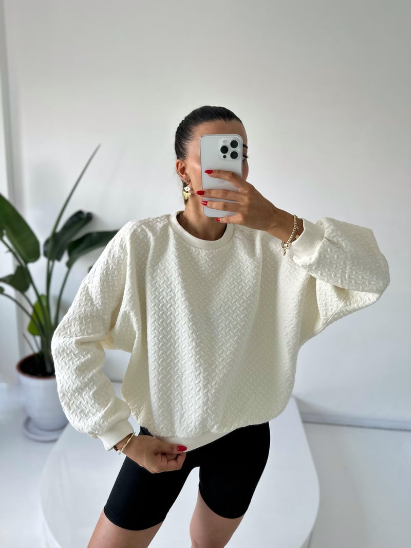 Ekru Bürümcük Sweat
