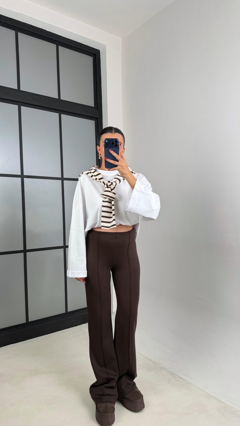 Acı Kahve Zr Muadil Çımalı Modal Pantolon GAUS-00641