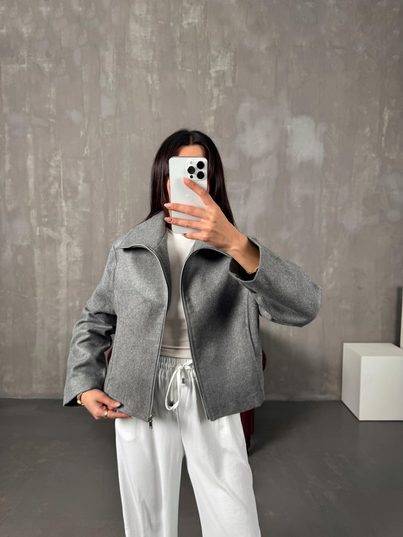 Rani Gri MD Astarlı Kaşe Ceket