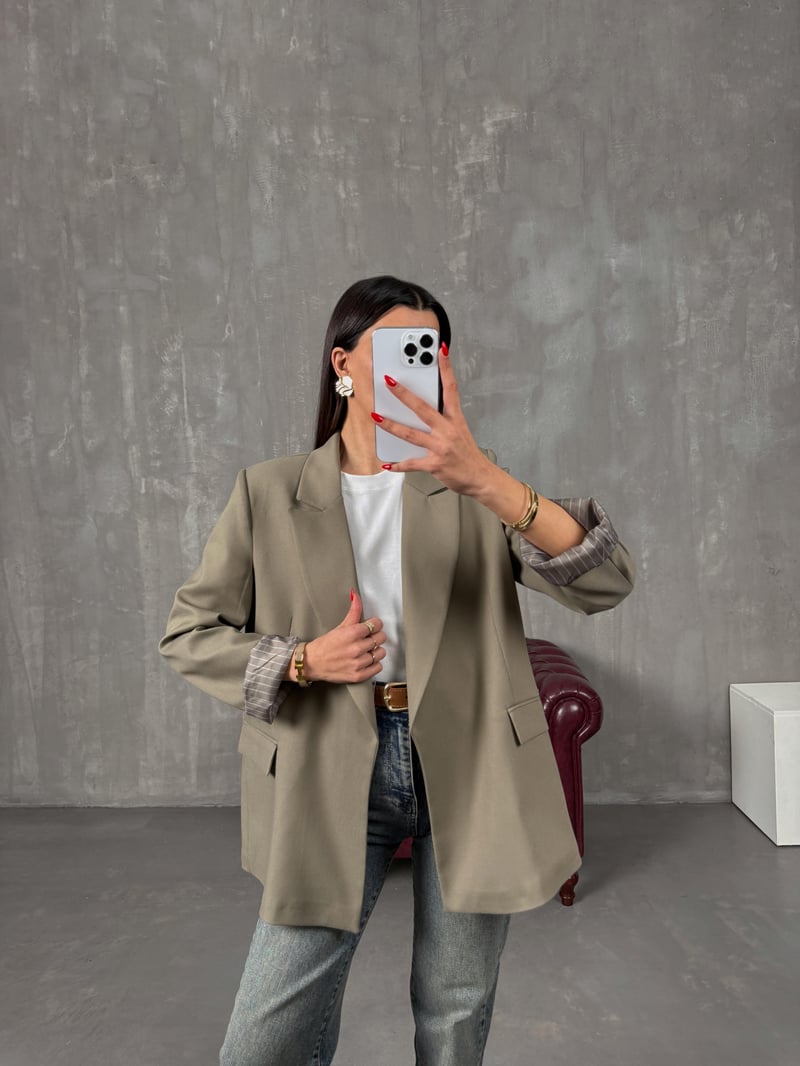 Vena Haki Astarlı Vatkalı Blazer Ceket