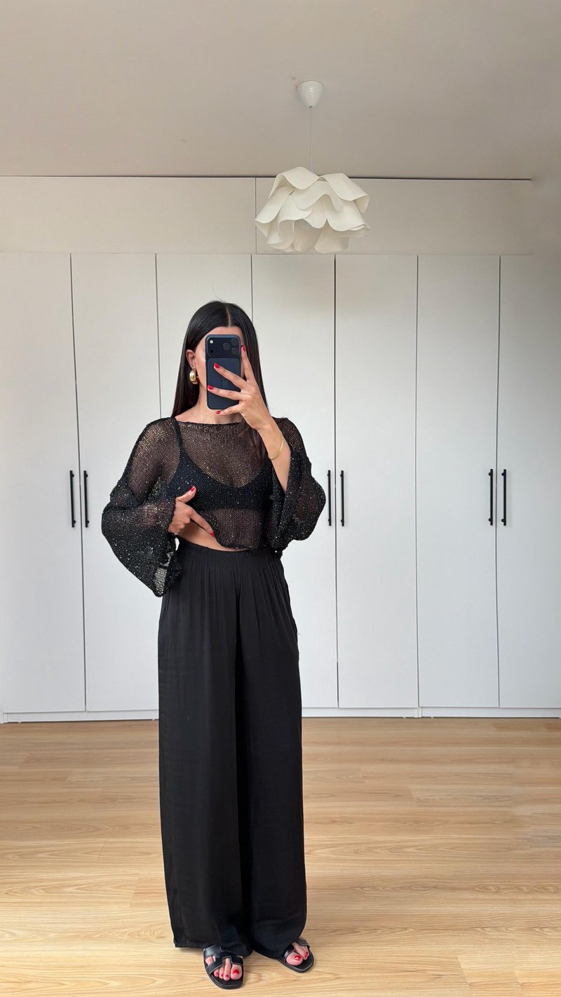 Siyah Beli Lastikli Yumuşak Dokulu Premium Pantolon GAUS-01575