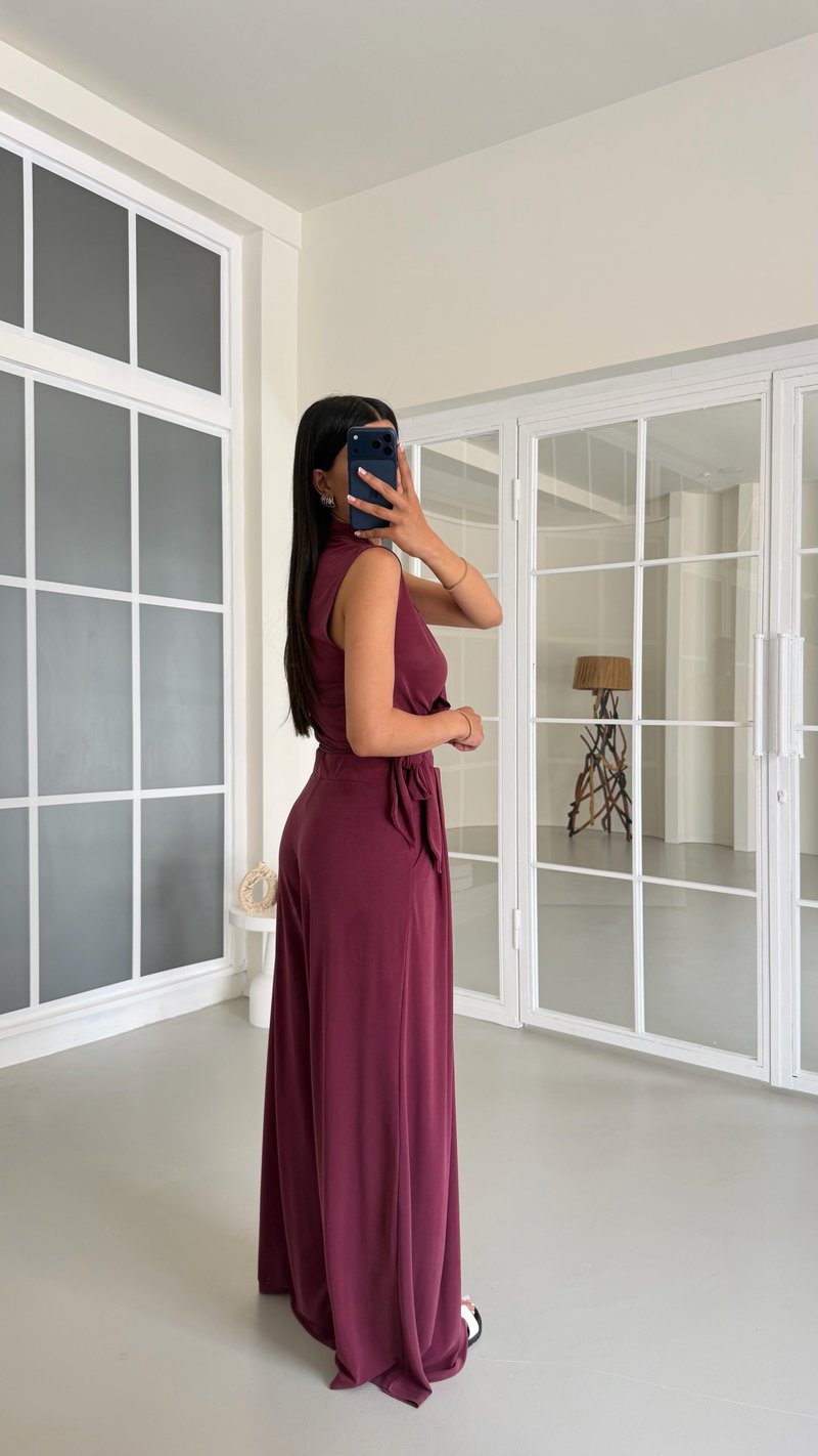Mürdüm OYS Model Bağlama Detaylı Bluz Beli Lastikli Pantolon İkili Modal Takım GAUS-01662
