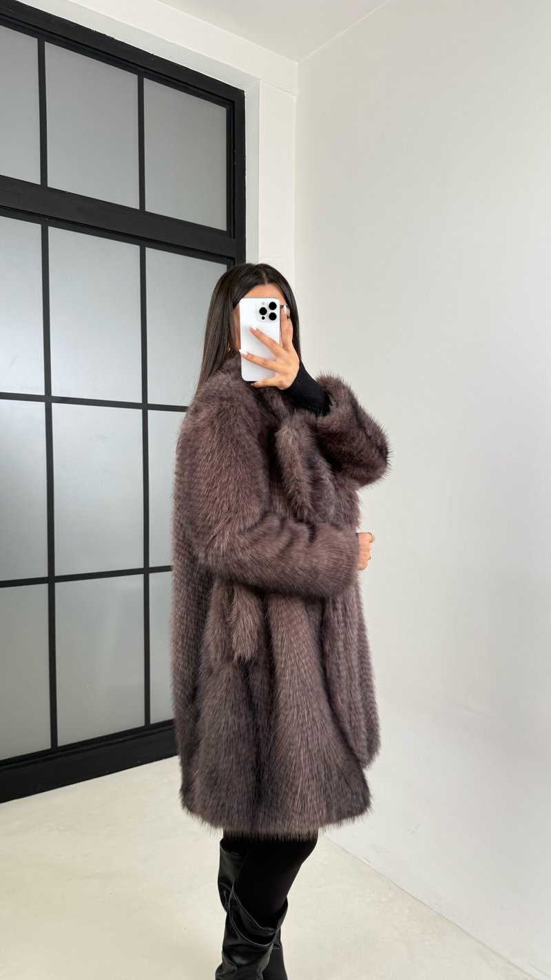 Gri Astarlı Midi Boy Premium Kürk GAUS-00504