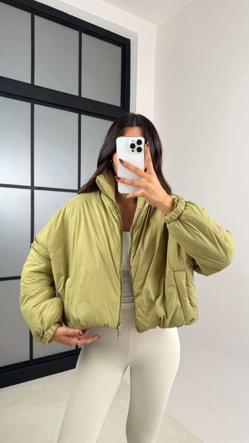 Yeşil Kısa Şişme Mont GAUS-00137