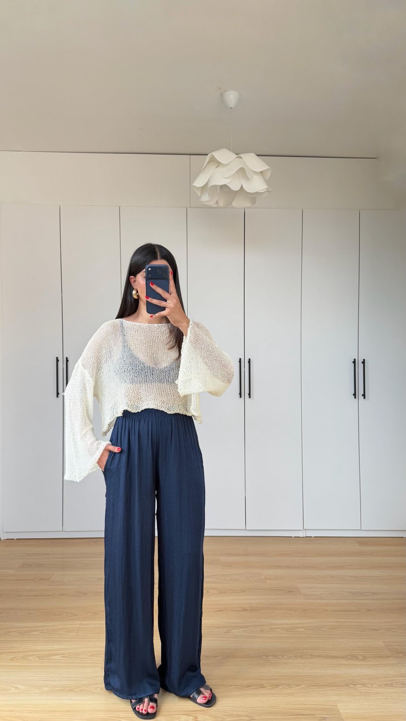 Lacivert Beli Lastikli Yumuşak Dokulu Premium Pantolon GAUS-01575