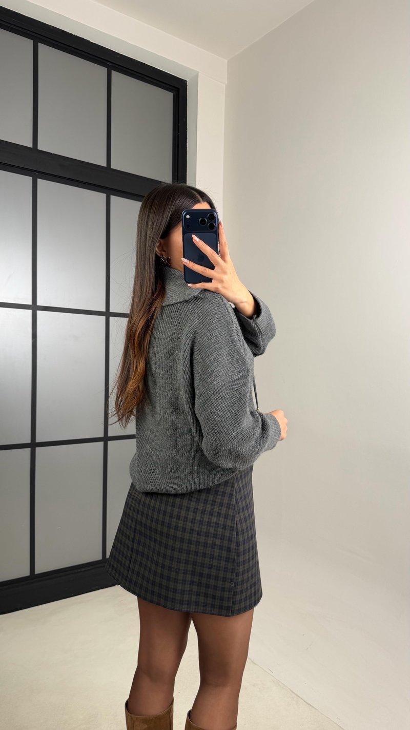 Antrasit Pötikare Desenli Kemerli Etek GAUS-00902