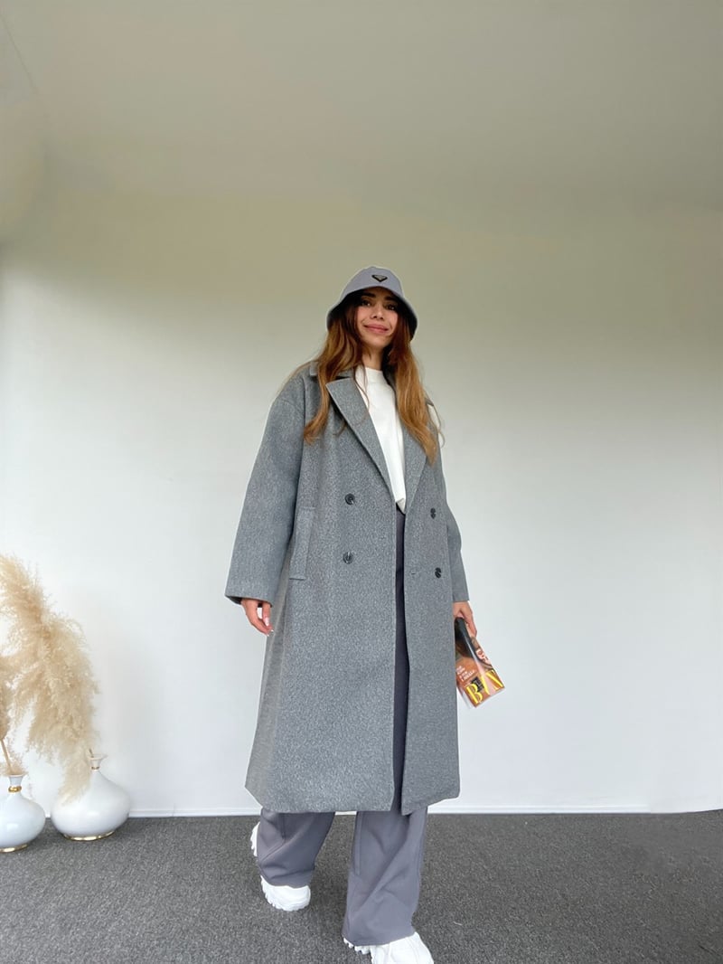 Gri Oversize Premium Kaban
