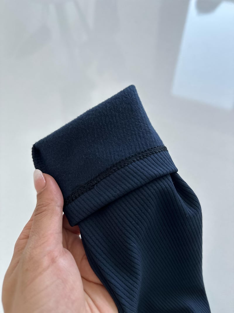 Lacivert Şardonlu Fitilli Toparlayıcı Tayt