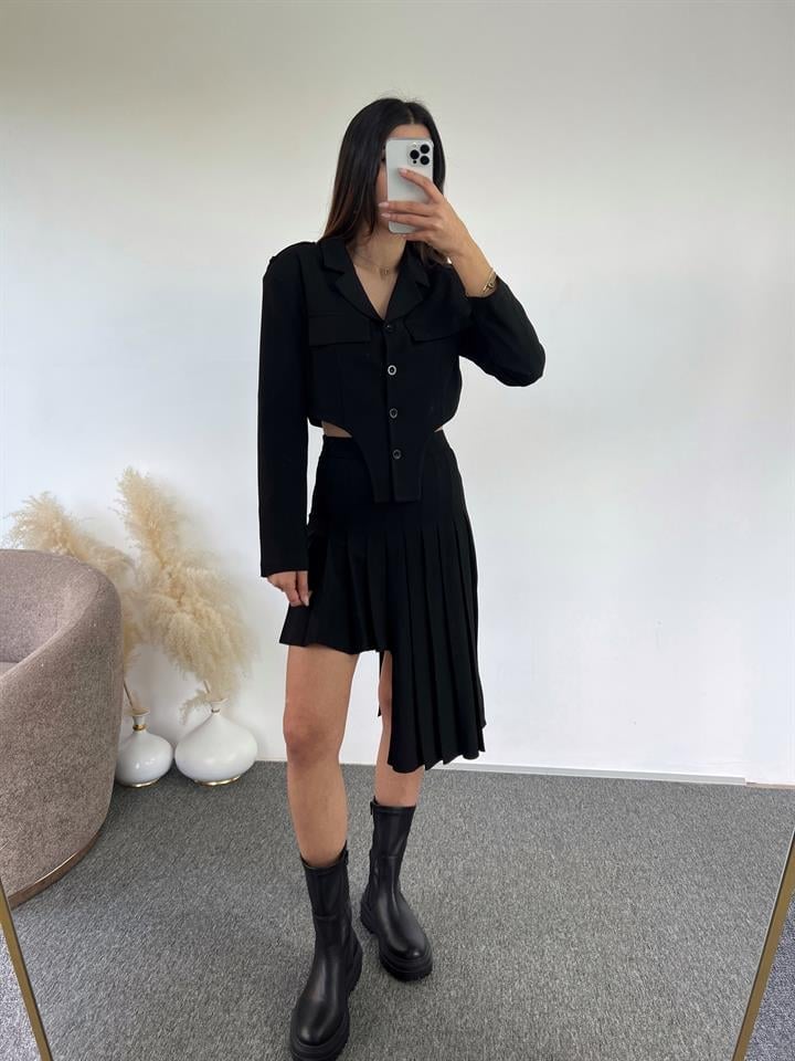 Noemi Siyah Tasarım Blazer Ceket 