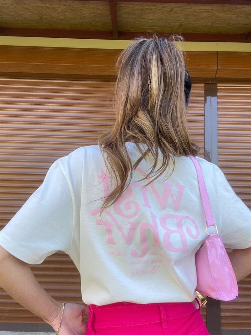 Orijinal Marka Oversize Beyaz-Pembe T-Shirt
