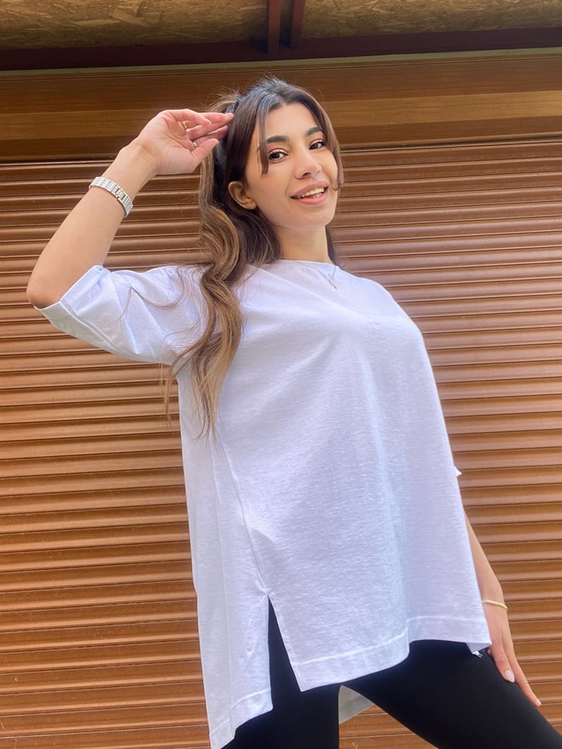Orijinal Marka Oversize Beyaz Tshirt